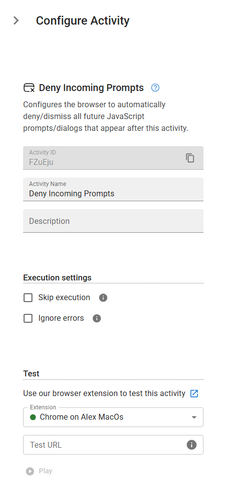 The DenyPrompt activity in the designer