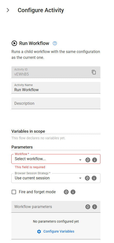 The ExecuteChildWorkflow activity in the designer