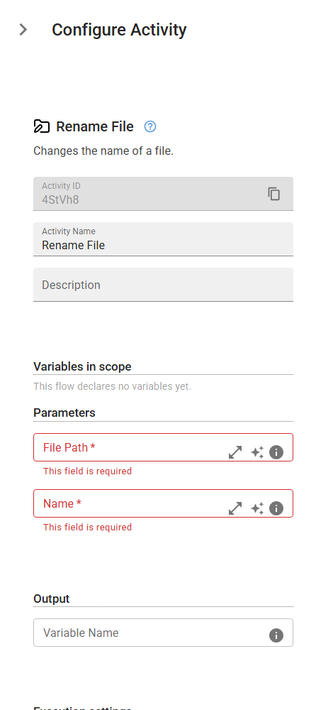 The FileRename activity in the designer