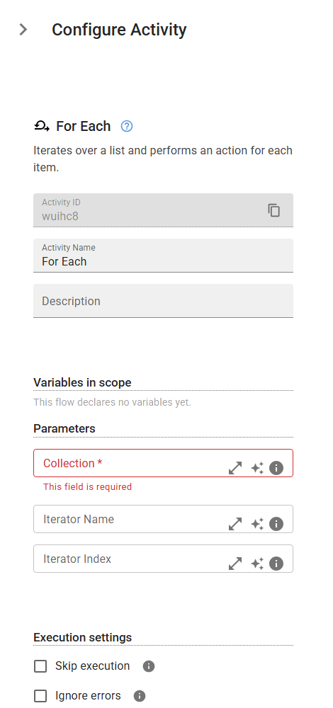 The ForEachLoop activity in the designer