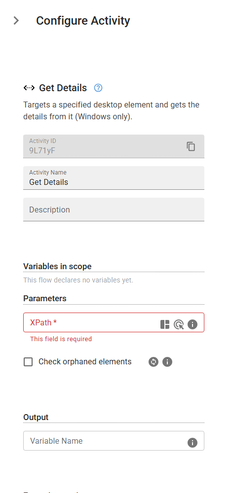 The GetDetails activity in the designer