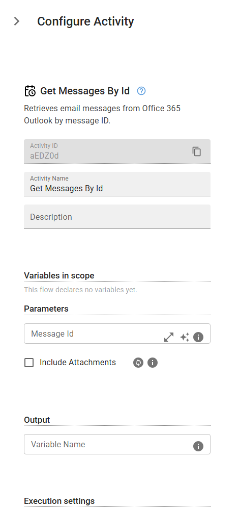 The GetMessagesById activity in the designer