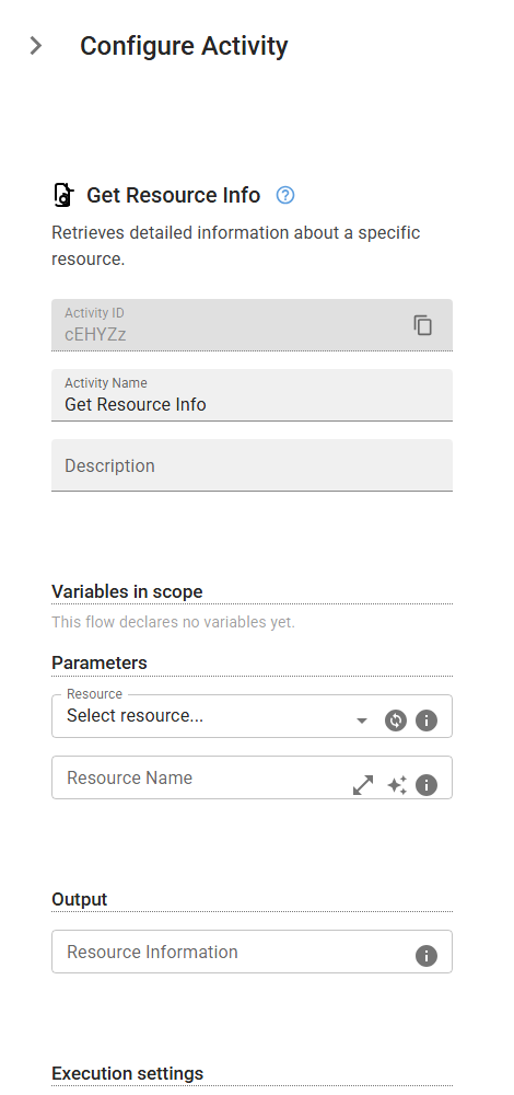The GetResourceInfo activity in the designer