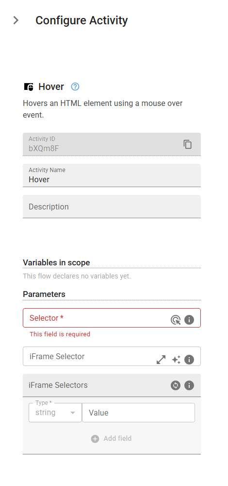 The MouseOver activity in the designer