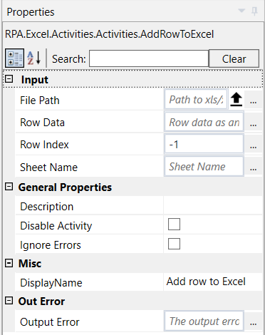 Excel to Datatable properties