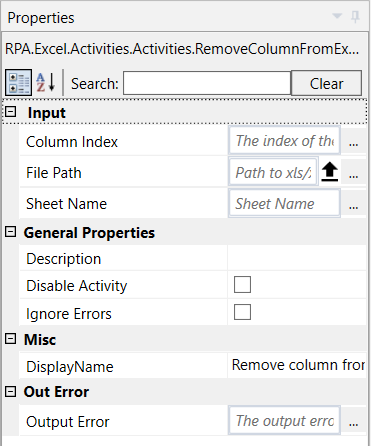 Excel to Datatable properties