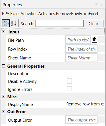 Excel to Datatable properties