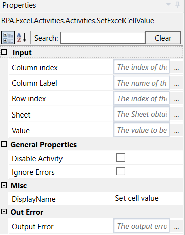 Excel to Datatable properties