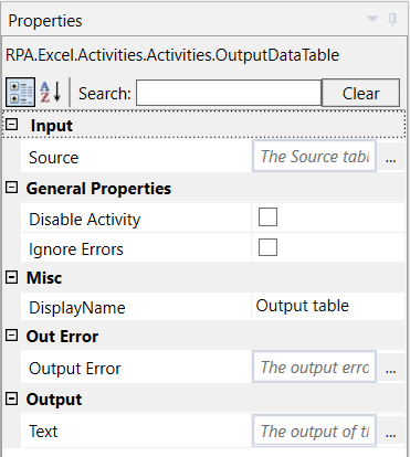 Add Row properties