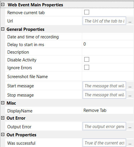 Remove Tab properties