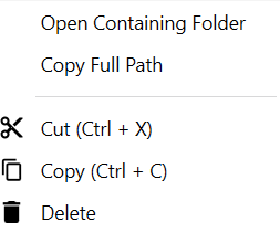 Rinkt Solution Explorer Context menu file