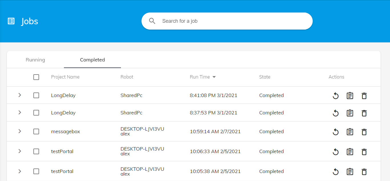 Rinkt portal dashboard